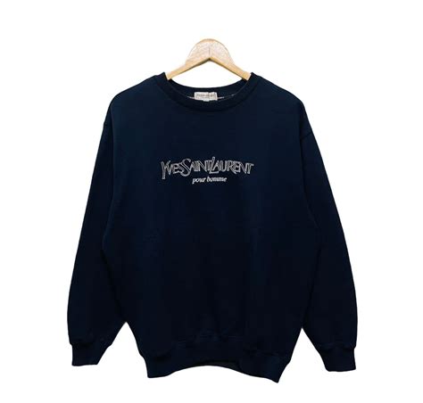 yves saint laurent vintage big box logo crewneck|Vintage YSL Yves Saint Laurent Paris Big Logo Crewneck  .